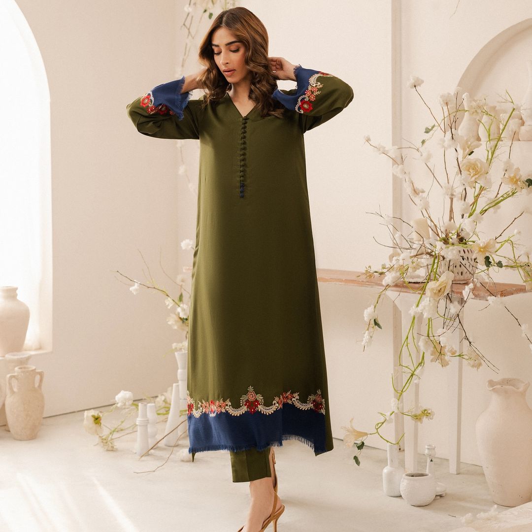 Lawn Embroidered Stitched 2Piece