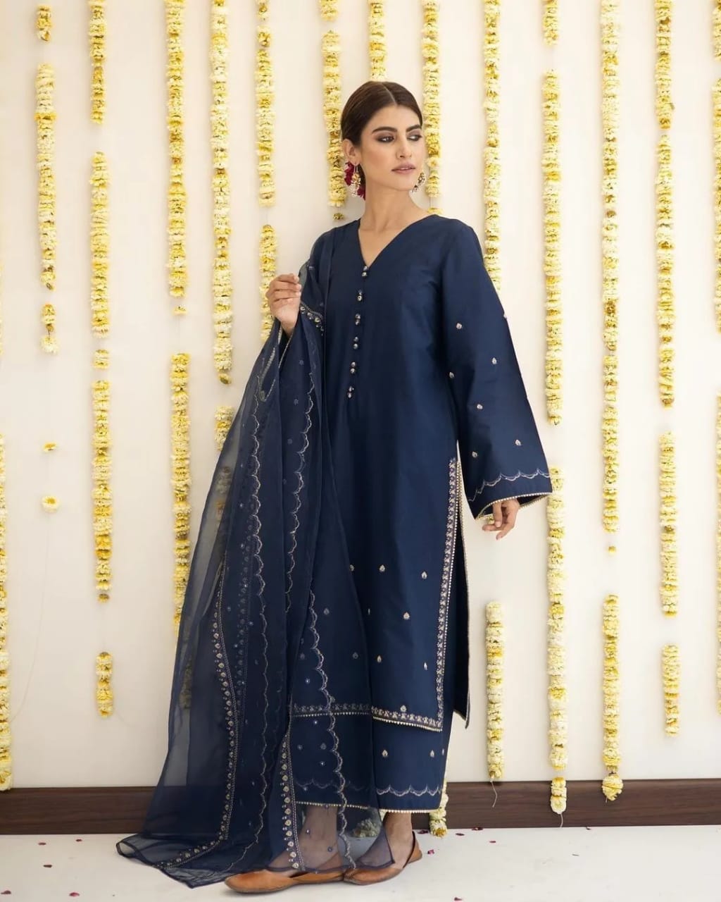 Lawn Embroidered Stitched 3Piece