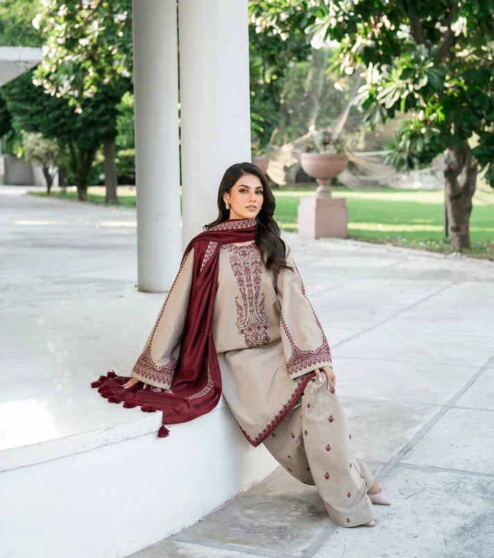 BAROQUE EMBROIDERY LAWN 3PC UNSTICH Regular