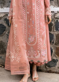Grace-Embroidered 3pc Lawn Dress With Printed voile Dupatta.