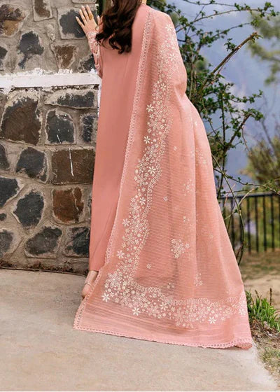 Grace-Embroidered 3pc Lawn Dress With Printed voile Dupatta.