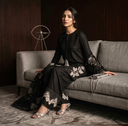Lawn Embroidered 3Piece Stitched (BLK SWAN)