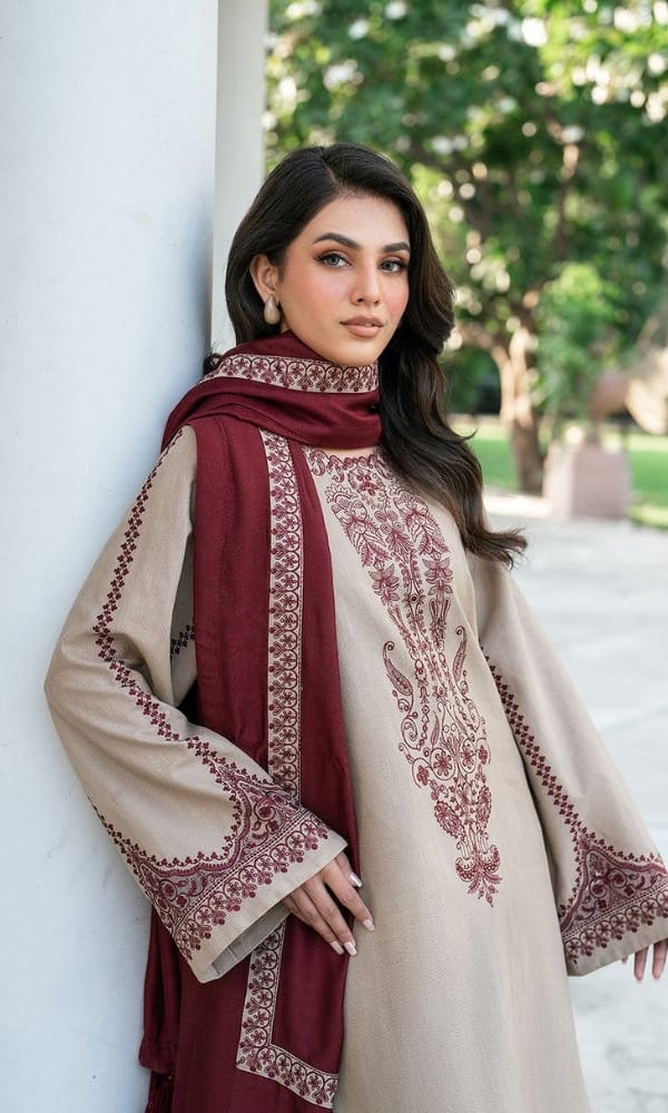 BAROQUE EMBROIDERY DHANAK 3PC UNSTICH