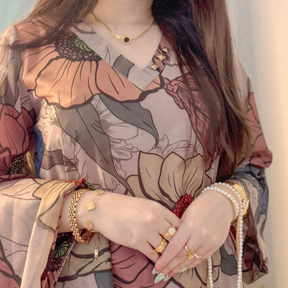 Lawn Silk Printed Stitched 3Piece