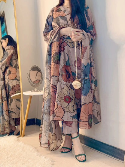 Lawn Silk Printed Stitched 3Piece