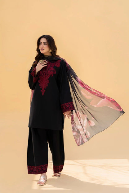 Lawn Embroidered Stitched 3Piece
