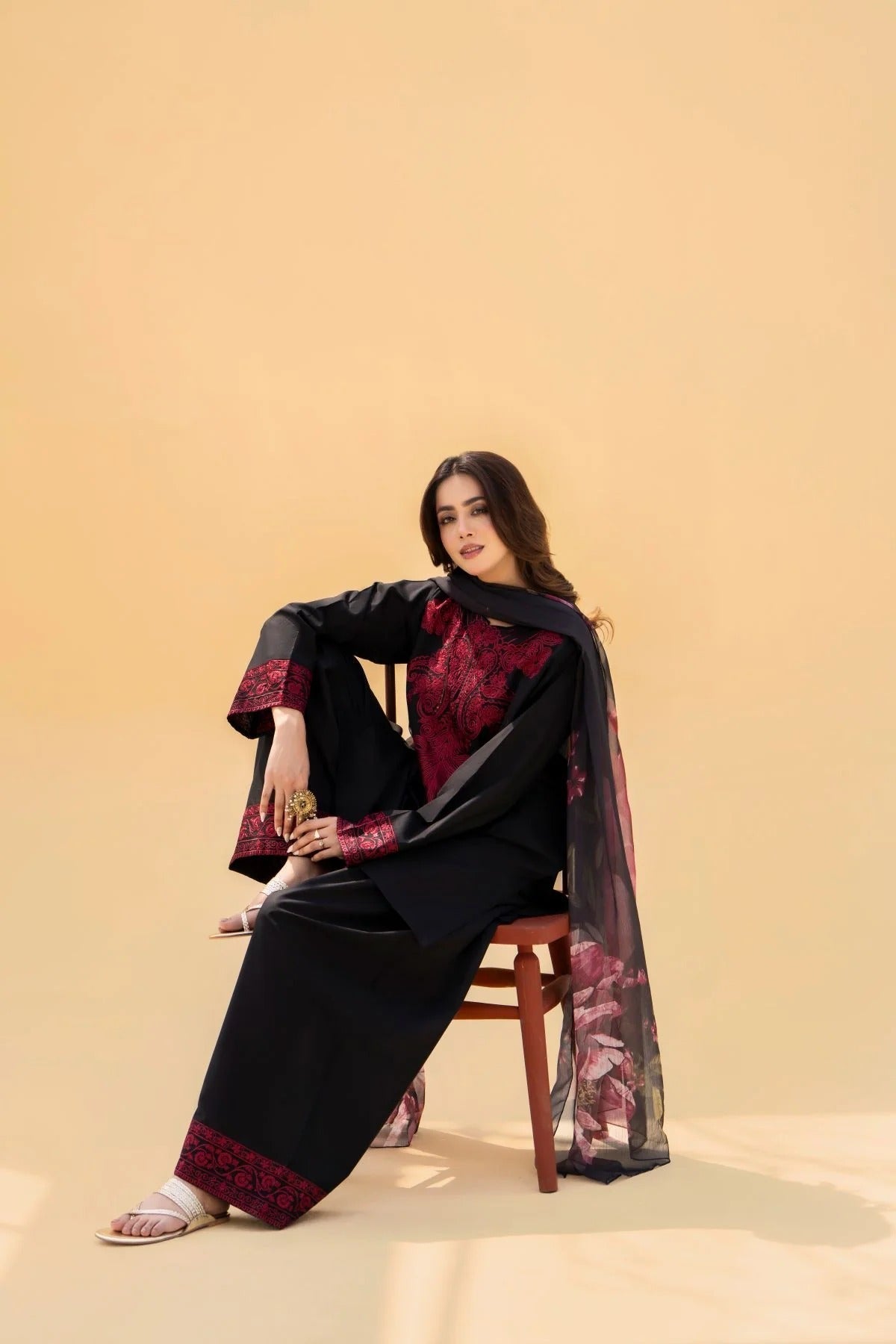 Lawn Embroidered Stitched 3Piece