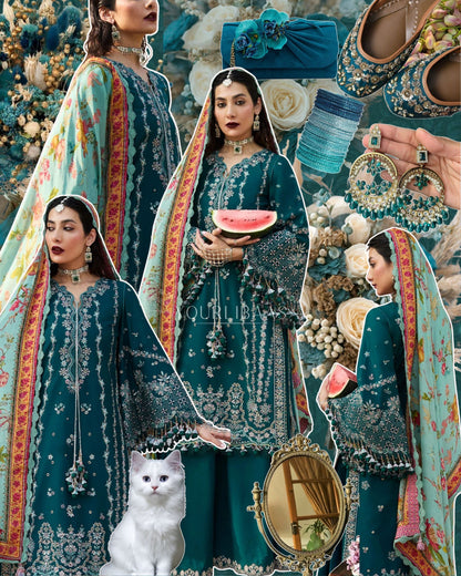 GRACE _ EMBROIDERY DHANAK 3PC UNSTICH