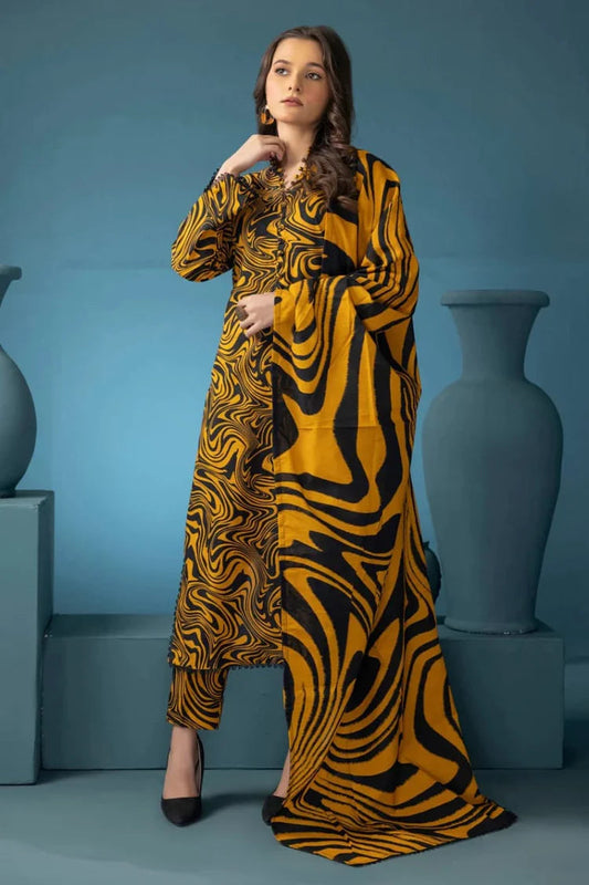 Grace-Digital Printed Karandi 3Pc UNSTICH