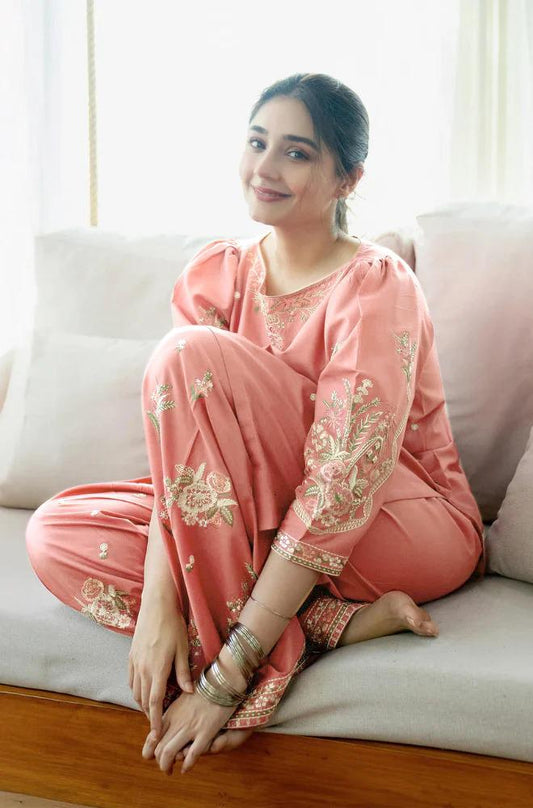 GRACE EMBROIDERY DHANAK 2PC UNSTICH