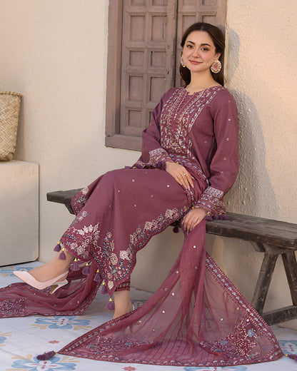 GRACE EMBROIDERY DHANAK 3PC UNSTICH