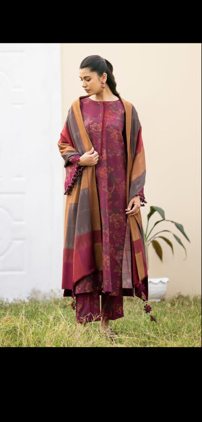 Grace-Digital Printed Karandi 3Pc UNSTICH