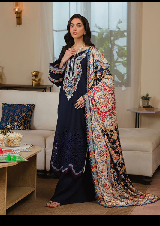 MAHNUR EMBROIDERY DHANAK 3PC UNSTICH