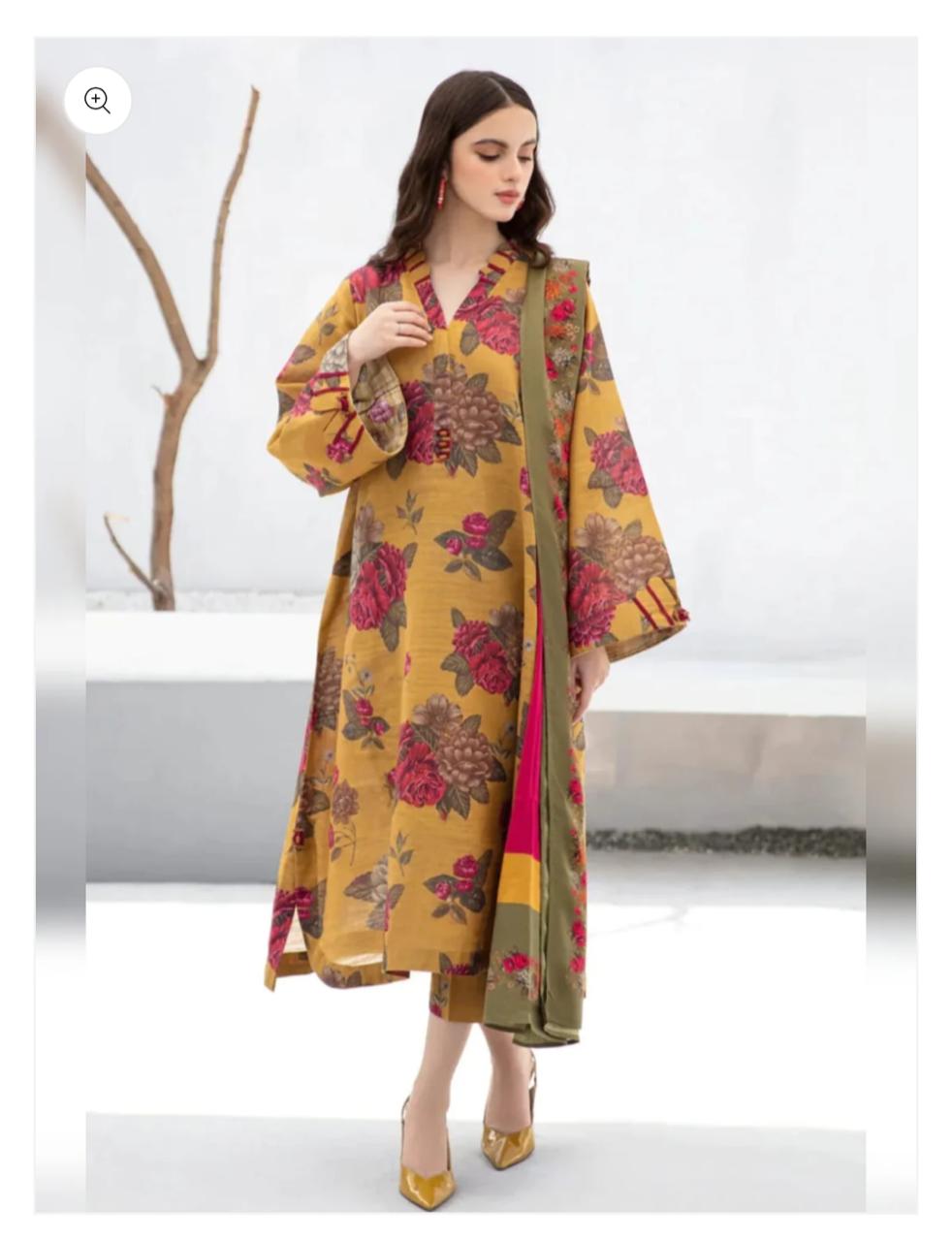 Grace-Digital Printed Karandi 3Pc UNSTICH