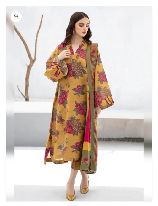 Grace-Digital Printed Karandi 3Pc UNSTICH