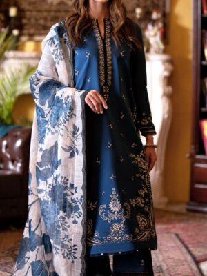 GRACE EMBROIDERY DHANAK 3PC UNSTICH