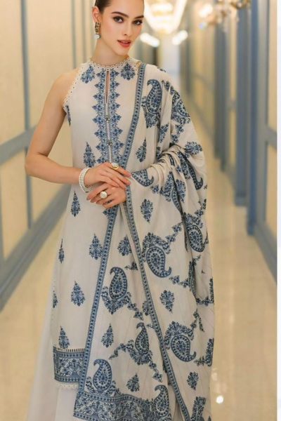 GRACE EMBROIDERY DHANAK 3PC UNSTICH