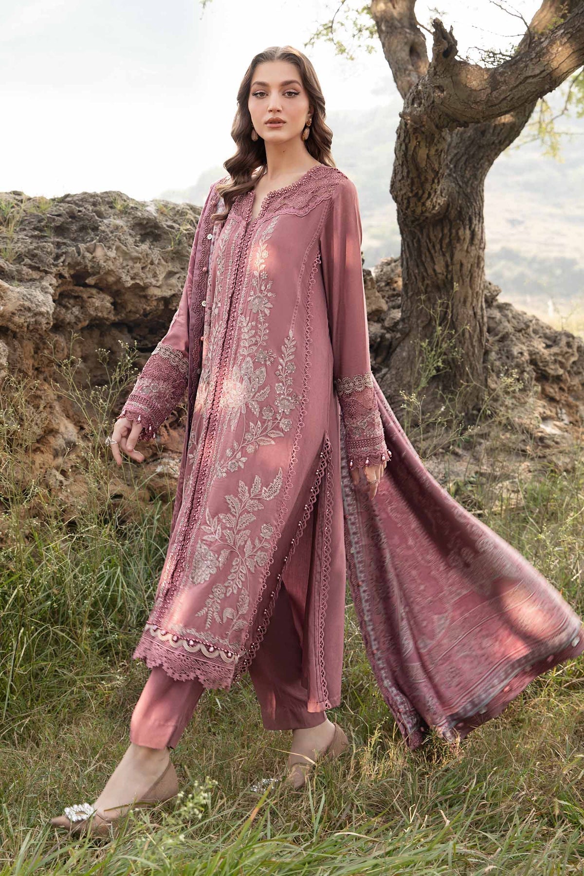 GRACE EMBROIDERY DHANAK 3PC UNSTICH