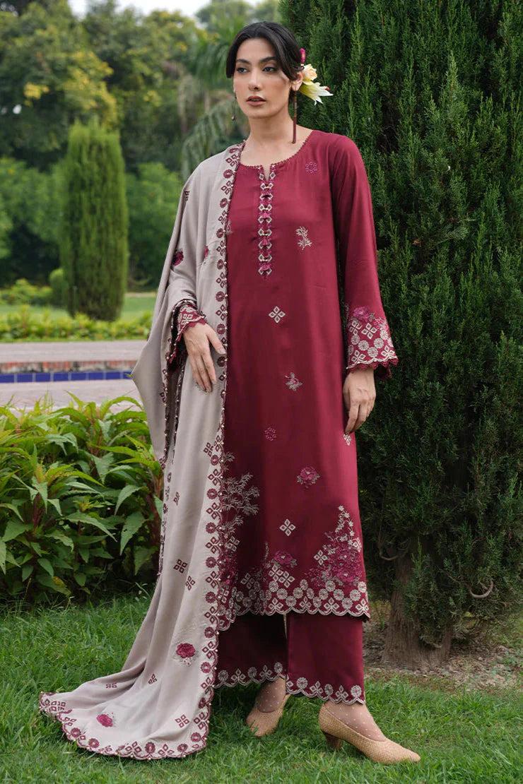 GRACE EMBROIDERY DHANAK 3PC UNSTICH