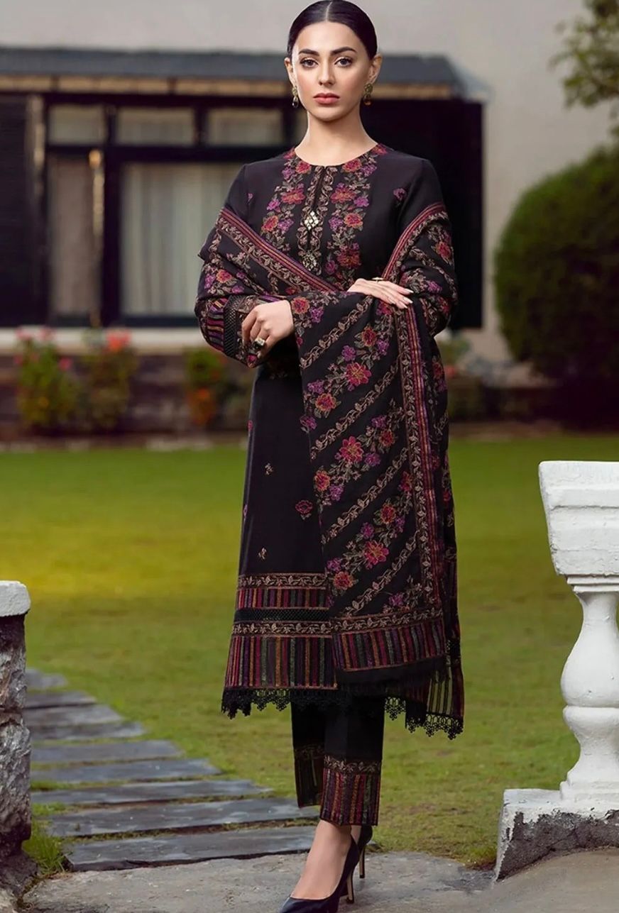BAREEZE EMBROIDERY DHANAK  3PC UNSTICH